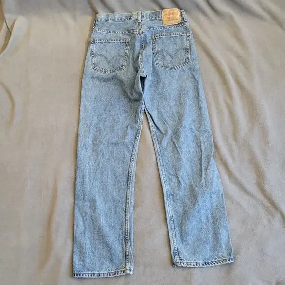 LEVIS 505 JEANS Mens 34x32 Regular Fit Medium Wash Denim Classic Bike Motor - Picture 10 of 14